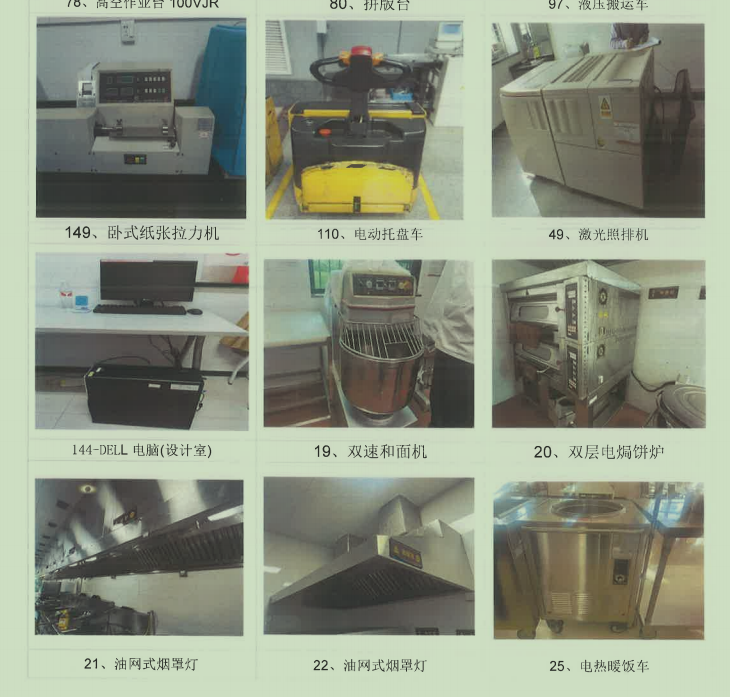 海南华森印务有限公司机器设备共121台整体转让